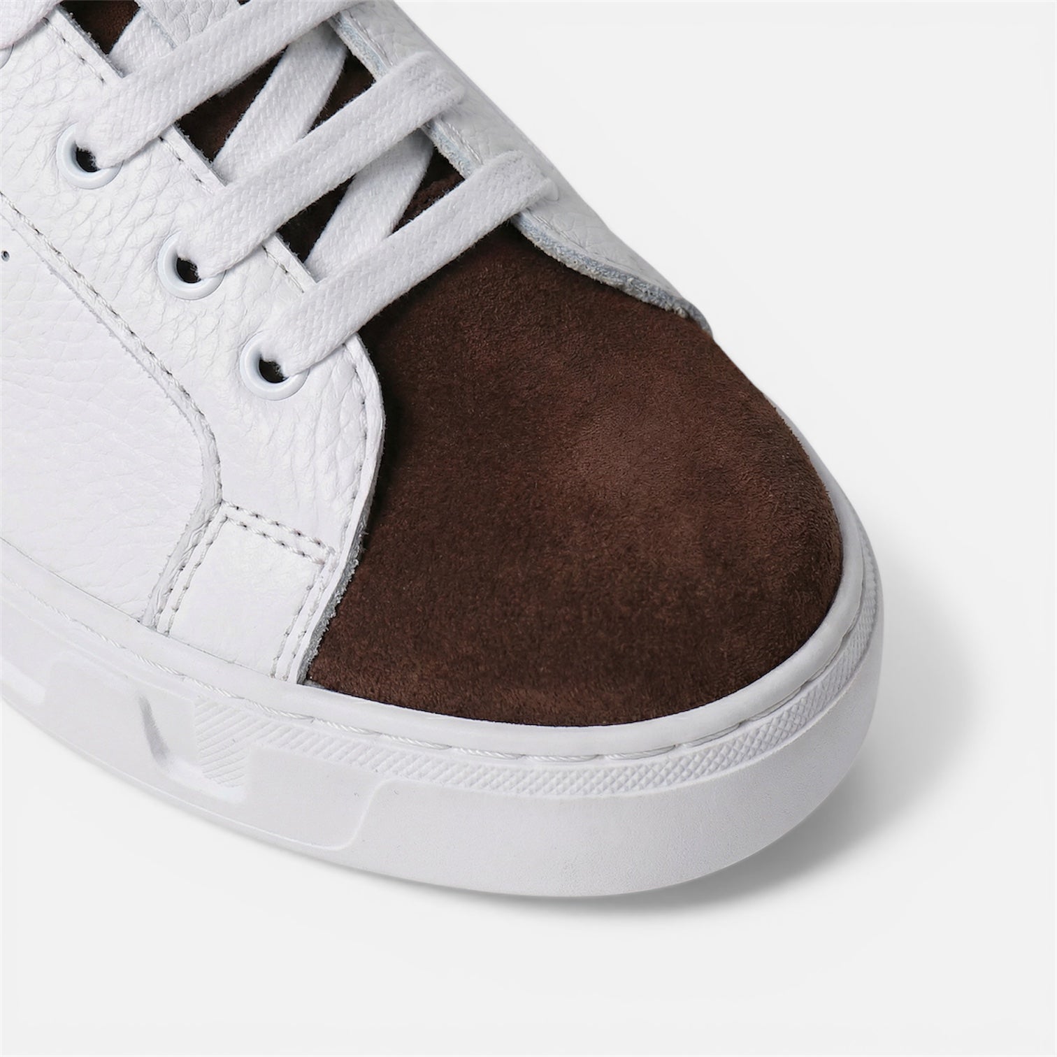 PASOL SNEAKERS WEISS/BRAUN - MADE IN ITALY