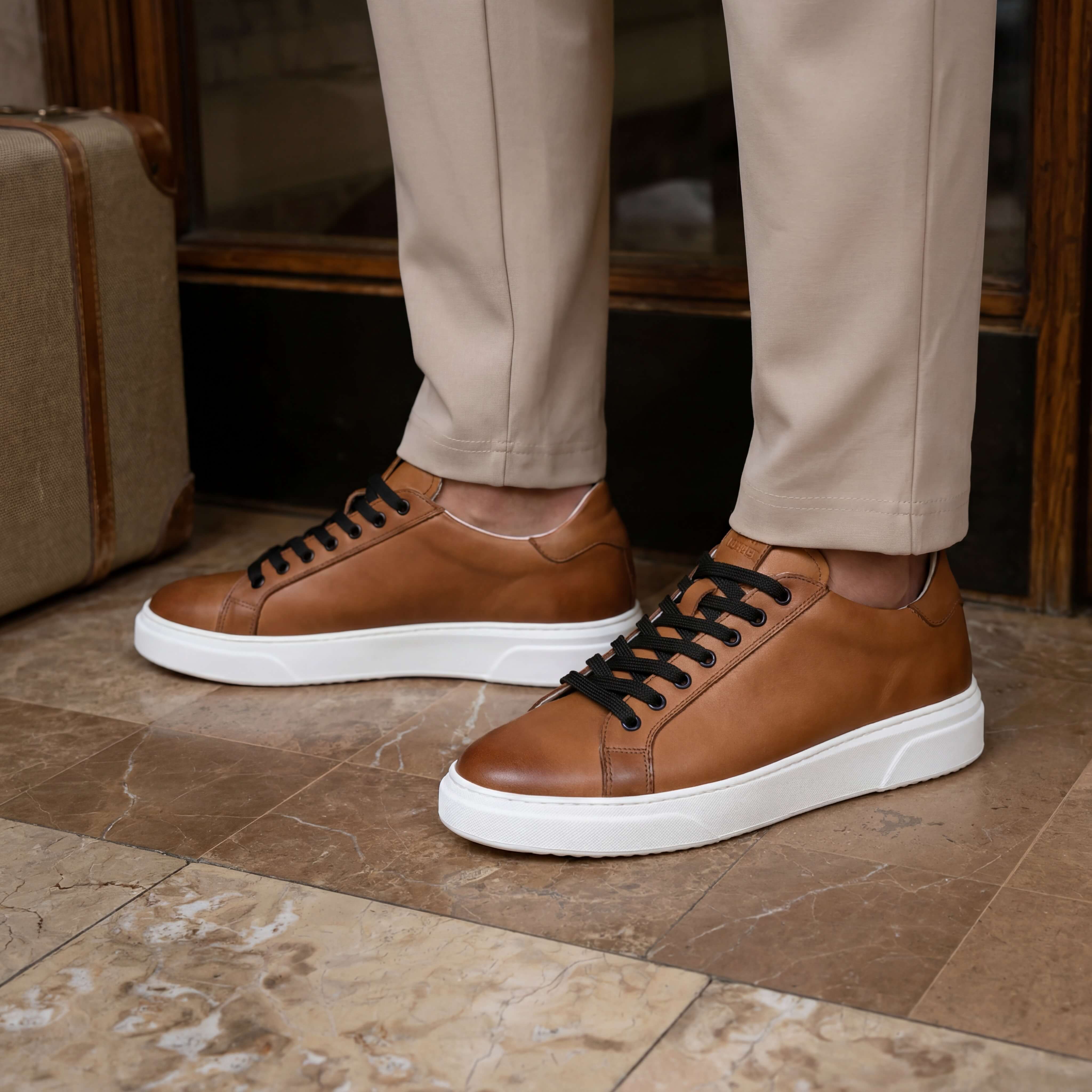 THE NICE SNEAKERS COGNAC - MADE IN ITALY
