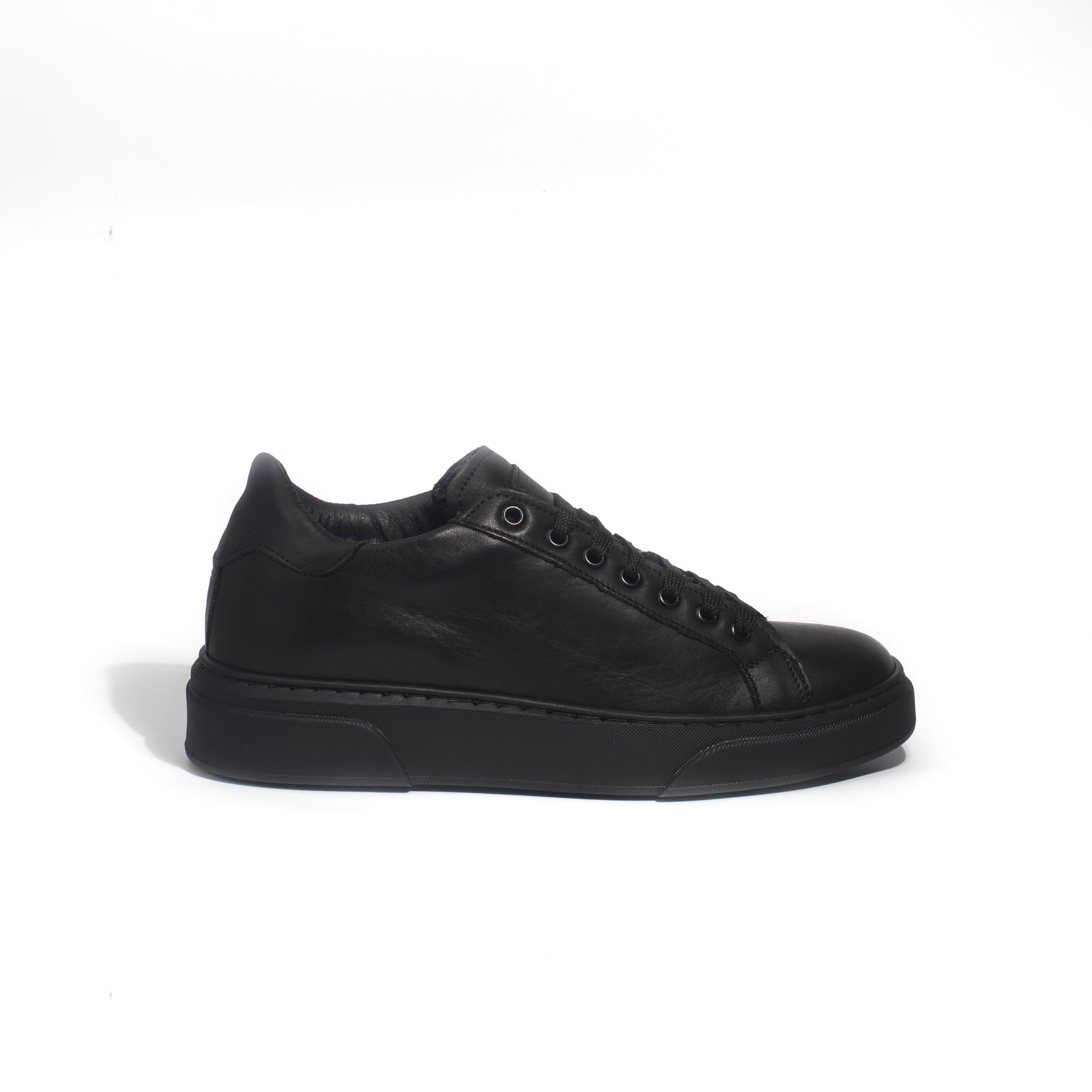 THE NICE SNEAKERS NERO - PELLE MADE IN ITALY